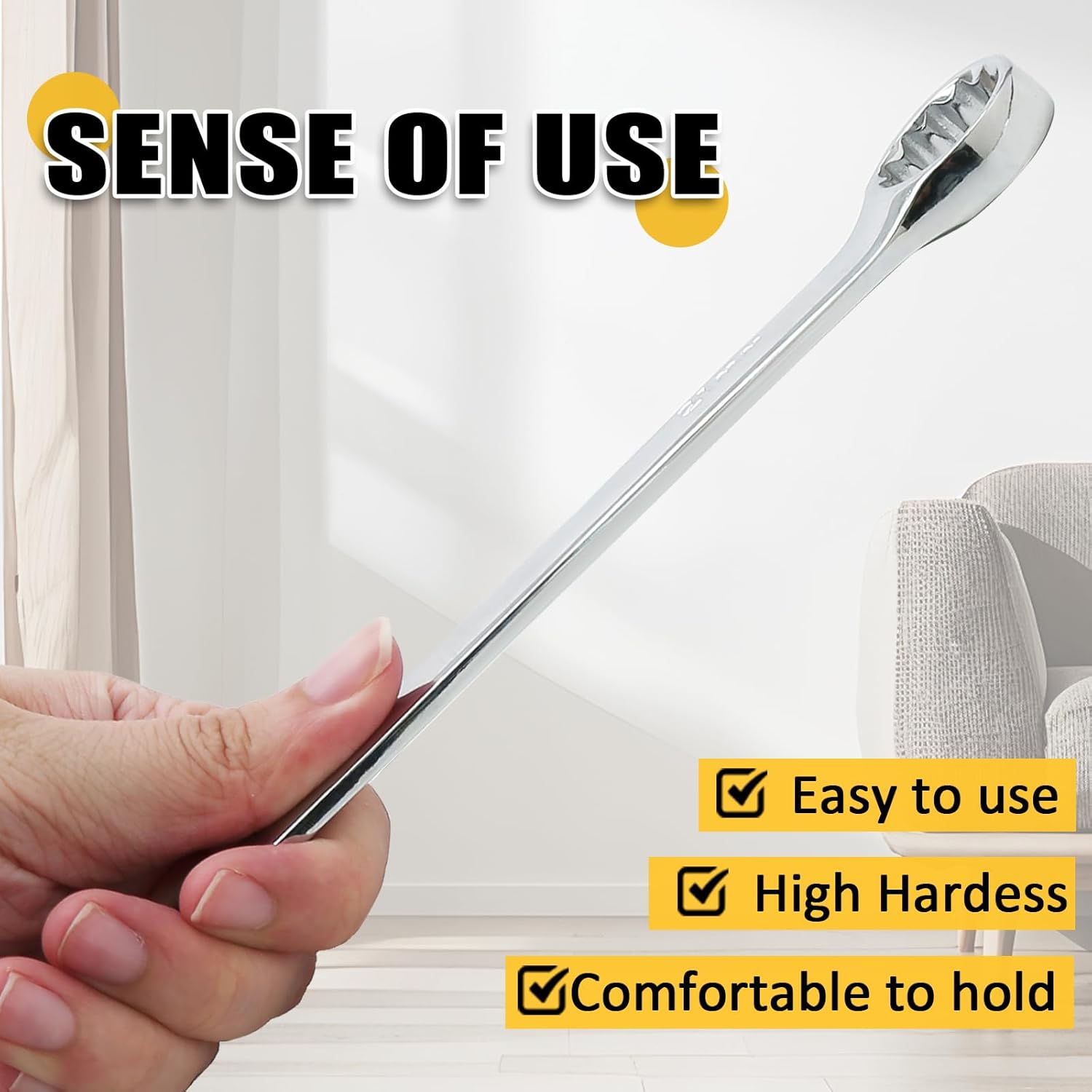 9mm Metric Wrench Industrial Combination Wrench with 12-Point Design Chrome Vanadium Steel Gear Wrenches - Image 5