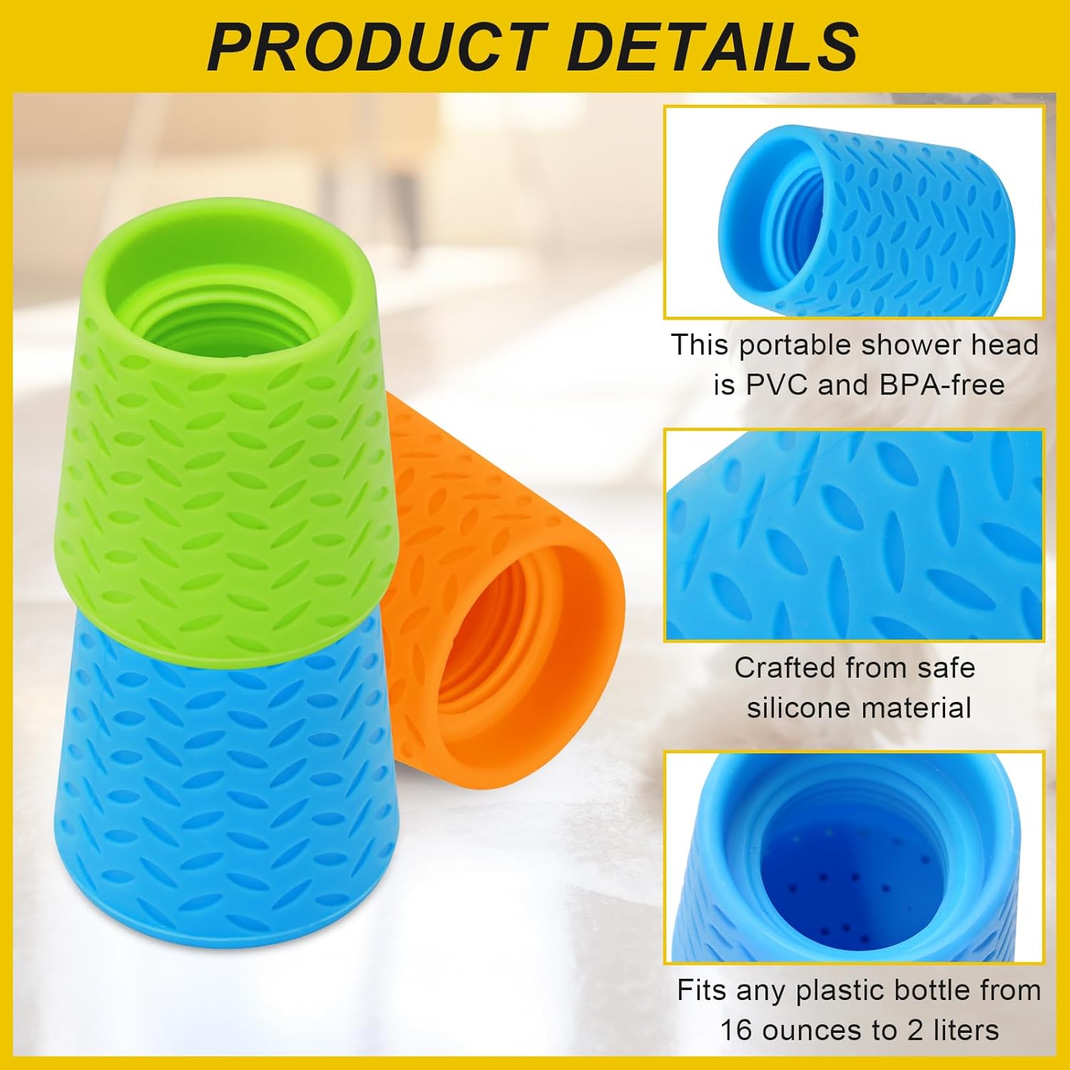 Portable Outdoor Shower for Dogs, Portable Pet Shower Head Attachment Outdoor Water Sprayer Accessory, Fits Most Plastic Water Bottles for Camping Hiking Beach (1 Pack, Blue) - Image 4