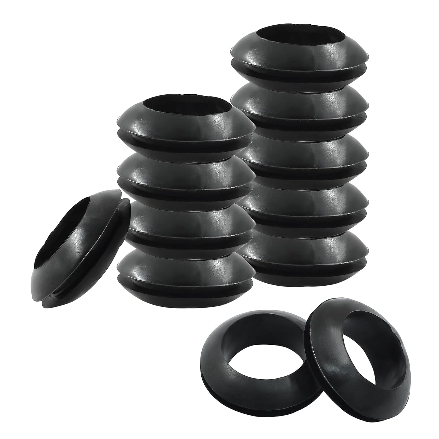 12 Pcs 20mm Rubber Grommets, 3/4 Inch ID Rubber Hole Grommets Rubber Wire Grommets Eyelet Ring Gasket Hole Grommets for Firewall Wires Cables Hoses Protection - Image 1