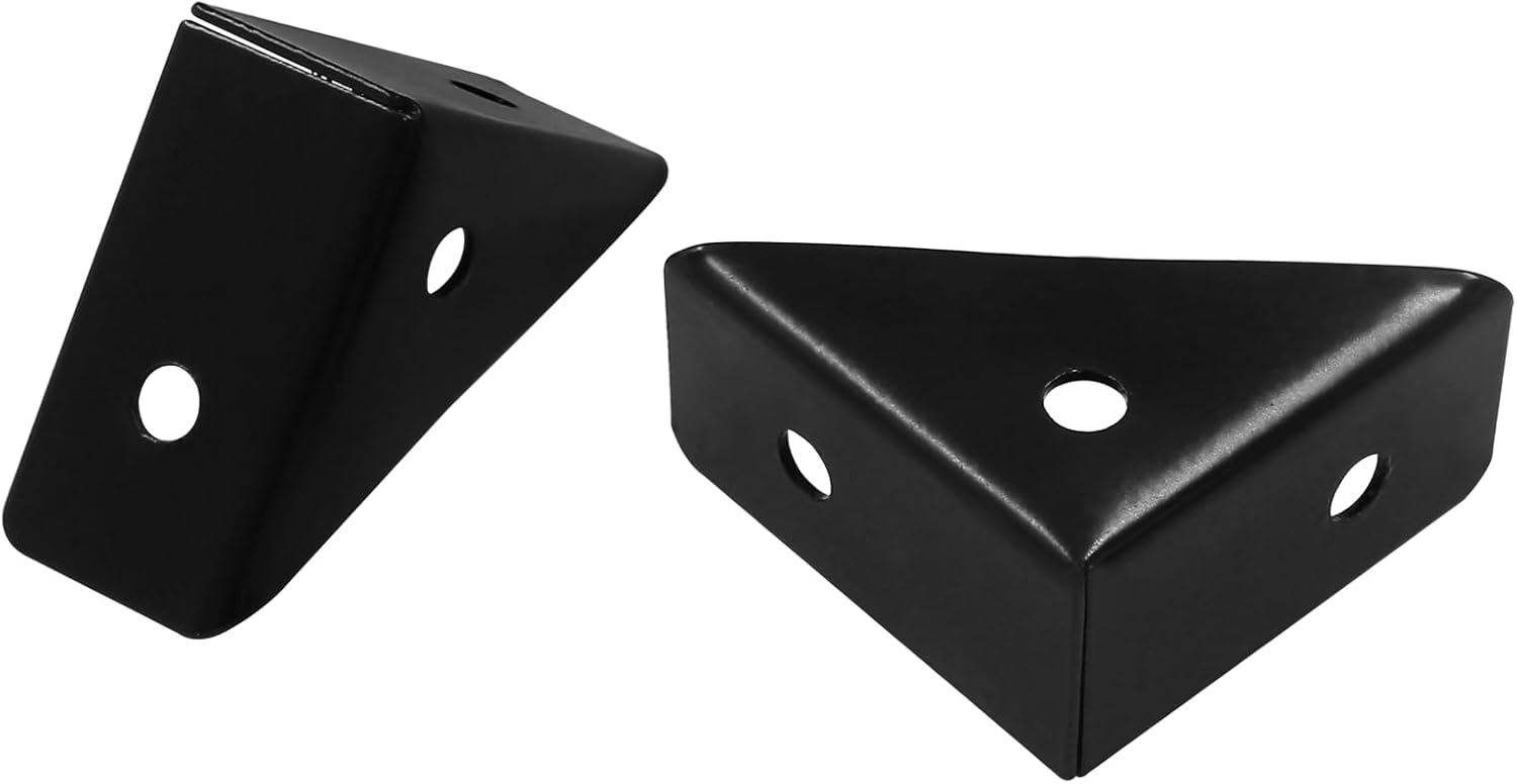12pcs Angle Corner Shelf Bracket 38mm x 38mm, Cold Rolled Steel Corner Support, Triangular Bracket with Screws for Desk Bed Corner (Black) - Image 3