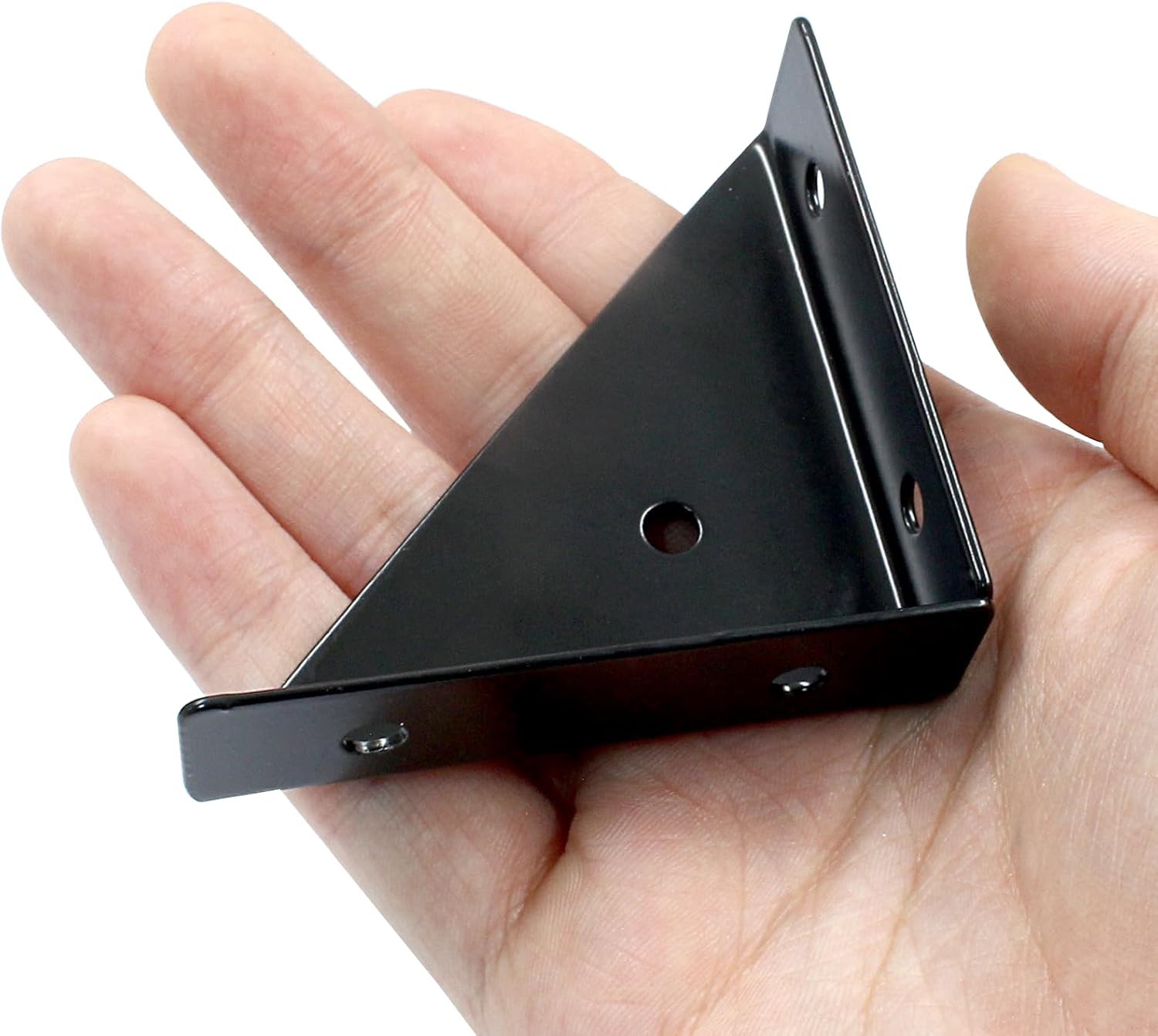 12pcs Angle Corner Shelf Bracket 38mm x 38mm, Cold Rolled Steel Corner Support, Triangular Bracket with Screws for Desk Bed Corner (Black) - Image 4