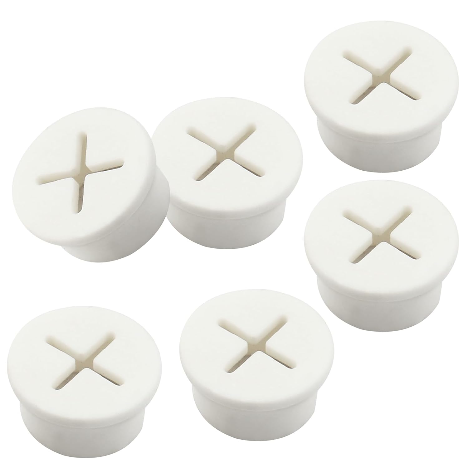 12pcs 3/4 Inch (20mm) Rubber Desk Grommet, Flexible Desk Hole Cover Plug Wire Management Cable Cord Pass Through for Office Home Equipment (White) - Image 1