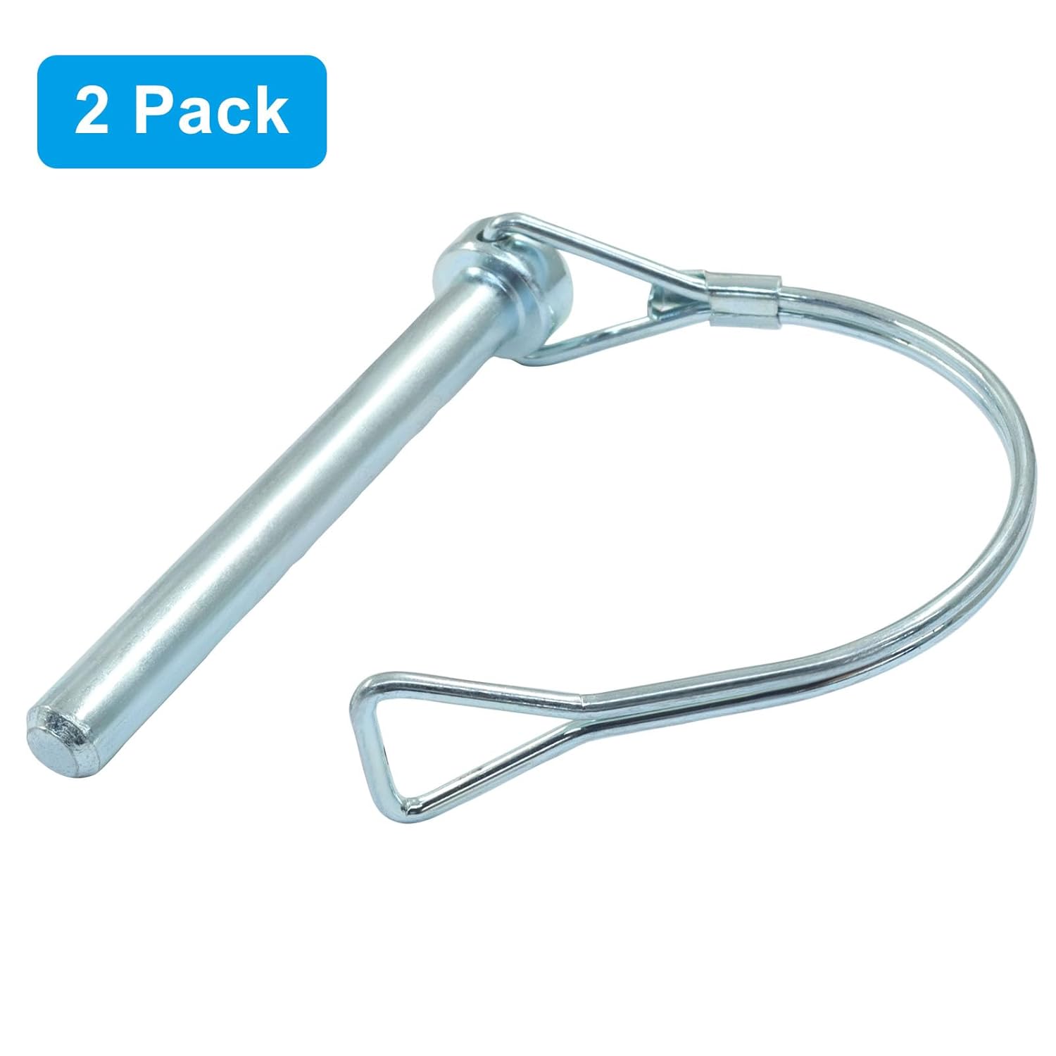 2 Pack Trailer Coupler Pin, Zinc Plated Carbon Steel Locking Pin, 5/16