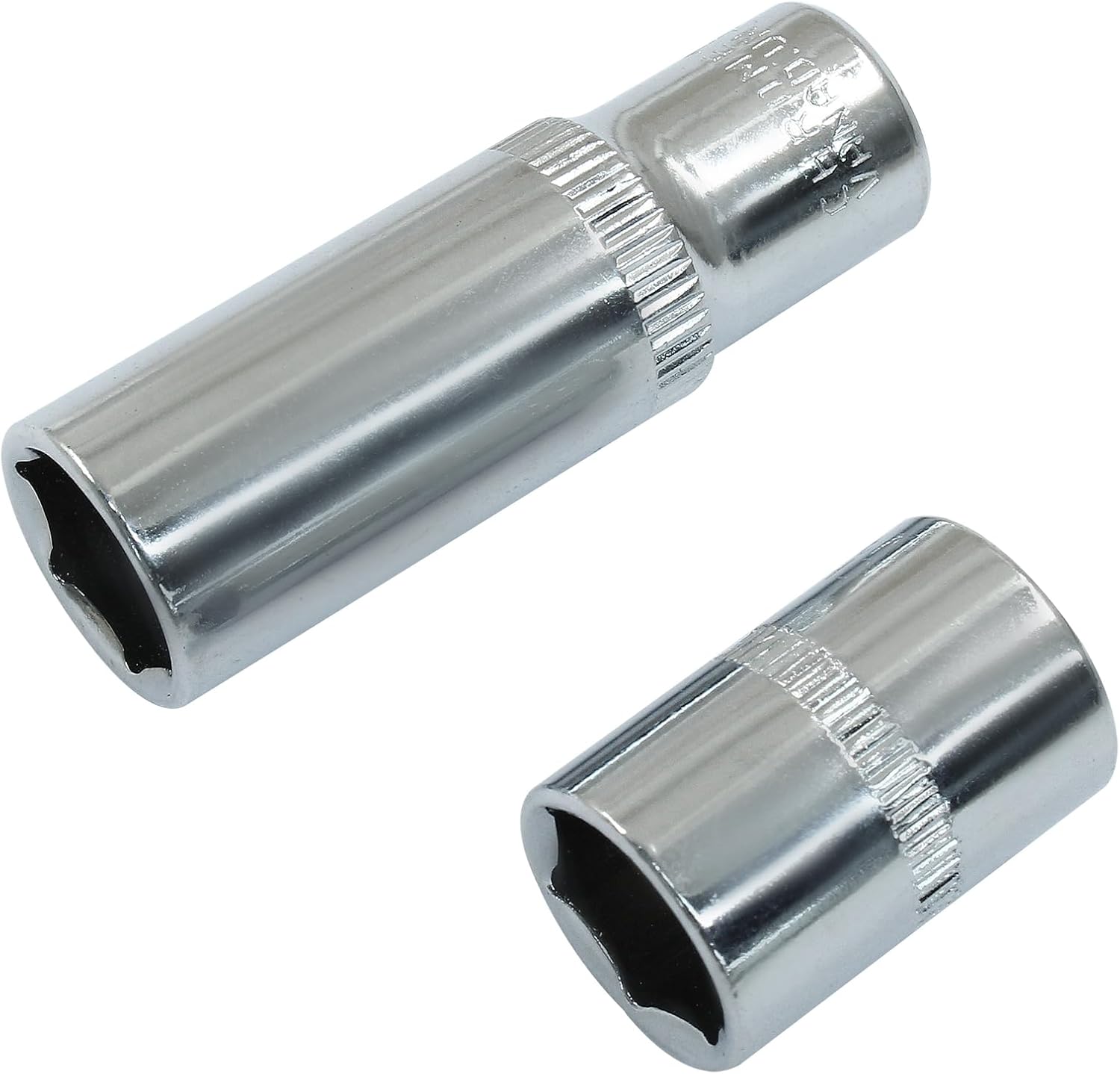 1/4-Inch Drive × 12mm Deep Shallow Socket, 6 Point Shallow Socket, Cr-V, Standard, Metric, 2Pcs - Image 1