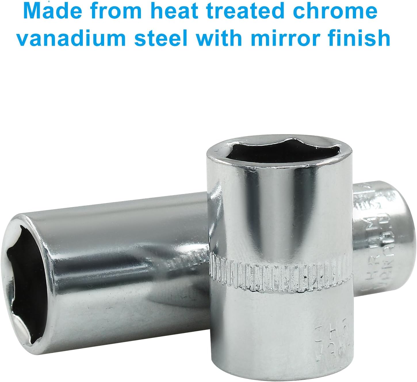 1/4-Inch Drive × 12mm Deep Shallow Socket, 6 Point Shallow Socket, Cr-V, Standard, Metric, 2Pcs - Image 4