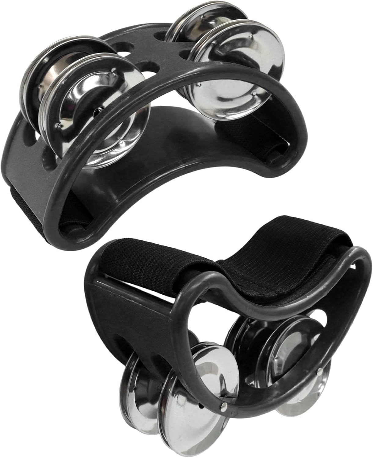 2 PCS Foot Tambourine Percussion Musical Foot Tambourine Pedal Steel Jingle Bells, Percussion Instrument Foot Shaker Adjustable, Steel Jingle Bells for Drum & Guitar Playing/Adults, Black - Image 3