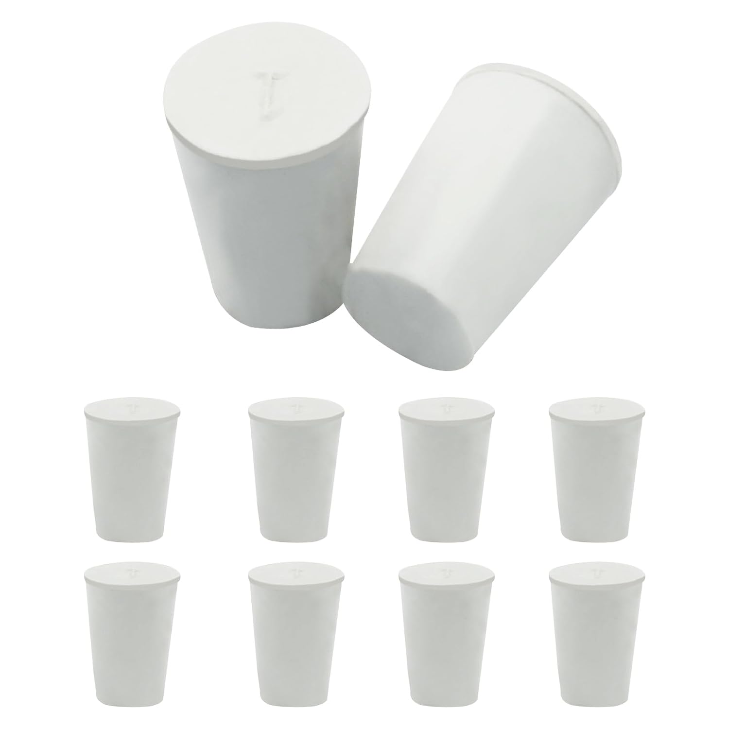 10 Pcs White Solid Rubber Stoppers 1# Tapered Lab Bungs Solid Rubber Stoppers Tapered Lab Seal Rubber Stoppers - Image 1