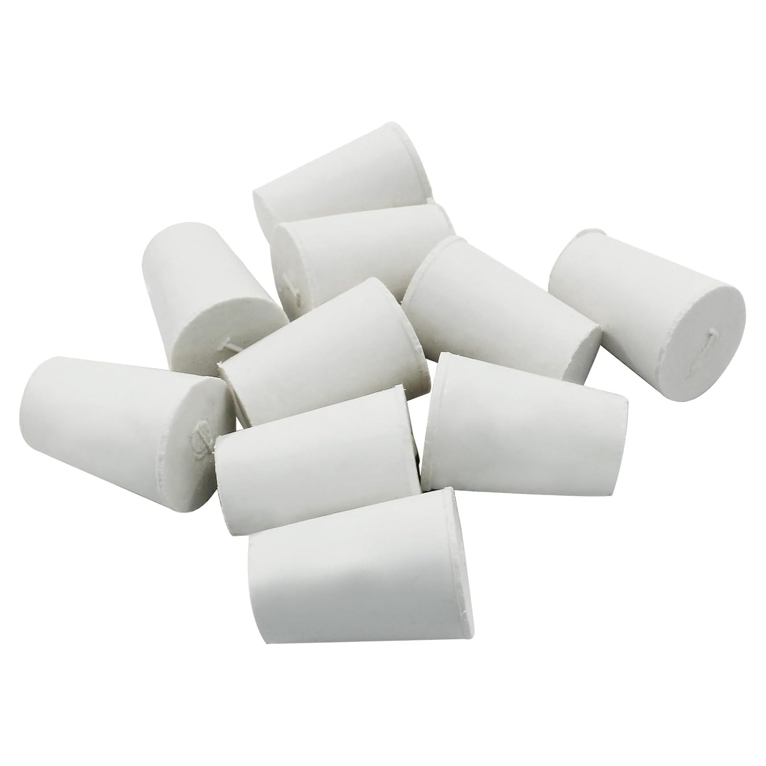 10 Pcs White Solid Rubber Stoppers 1# Tapered Lab Bungs Solid Rubber Stoppers Tapered Lab Seal Rubber Stoppers - Image 2