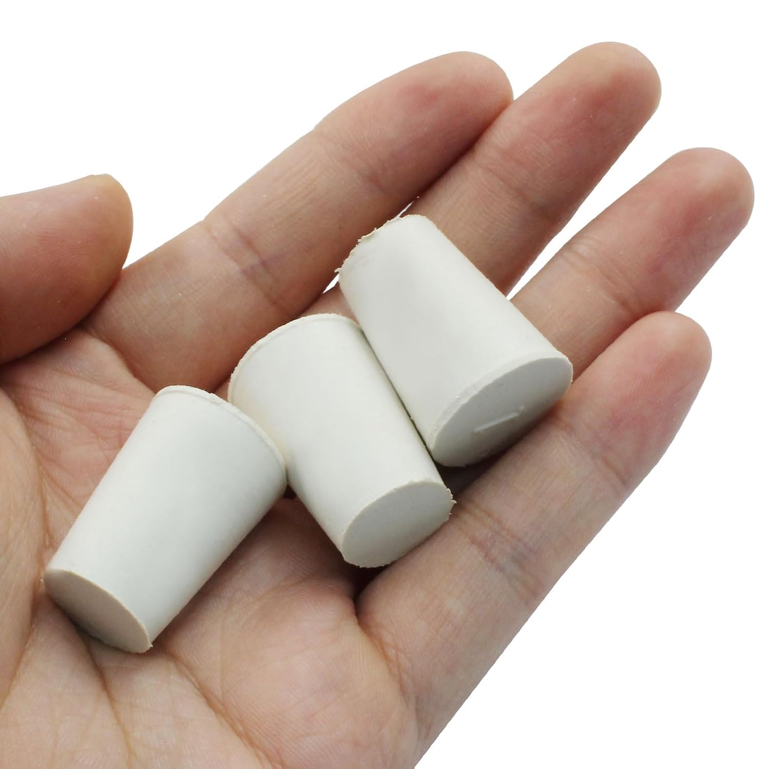 10 Pcs White Solid Rubber Stoppers 1# Tapered Lab Bungs Solid Rubber Stoppers Tapered Lab Seal Rubber Stoppers - Image 4