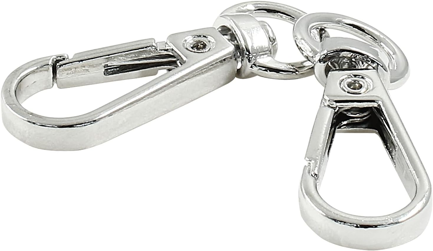 4 Pcs Swivel Snap Hooks with Key Rings, Double Opening Metal Swivel Clasps Lanyard Snap Hooks Lobster Claw Clasps Keychain Hooks for Key Jewelry DIY Crafts, Silver - Image 5