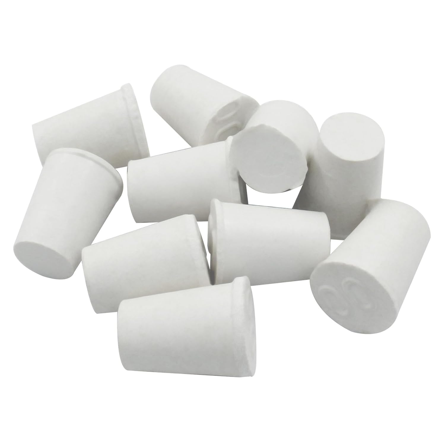 10 Pcs White Solid Rubber Stoppers 00# Tapered Lab Bungs Solid Rubber Stoppers Tapered Lab Seal Rubber Stoppers - Image 2