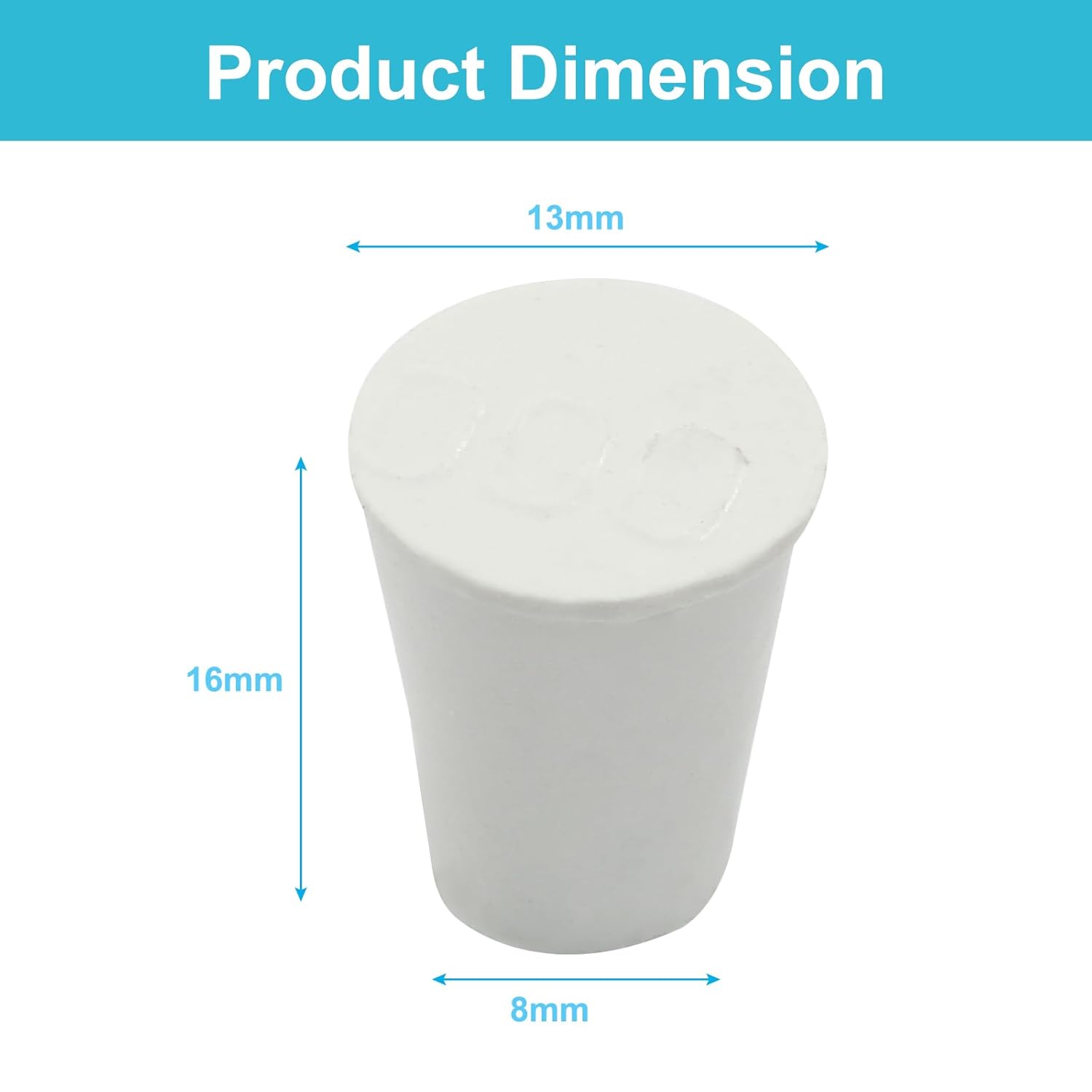 10 Pcs White Solid Rubber Stoppers 00# Tapered Lab Bungs Solid Rubber Stoppers Tapered Lab Seal Rubber Stoppers - Image 3