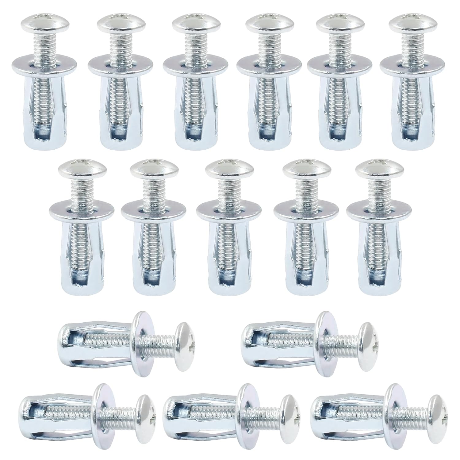 16 pcs Jack Nuts, Plain Carbon Steel Petal Expansion Insert Nuts for Thin Metal Hollow Wall Iron (M5 x 25) - Image 1