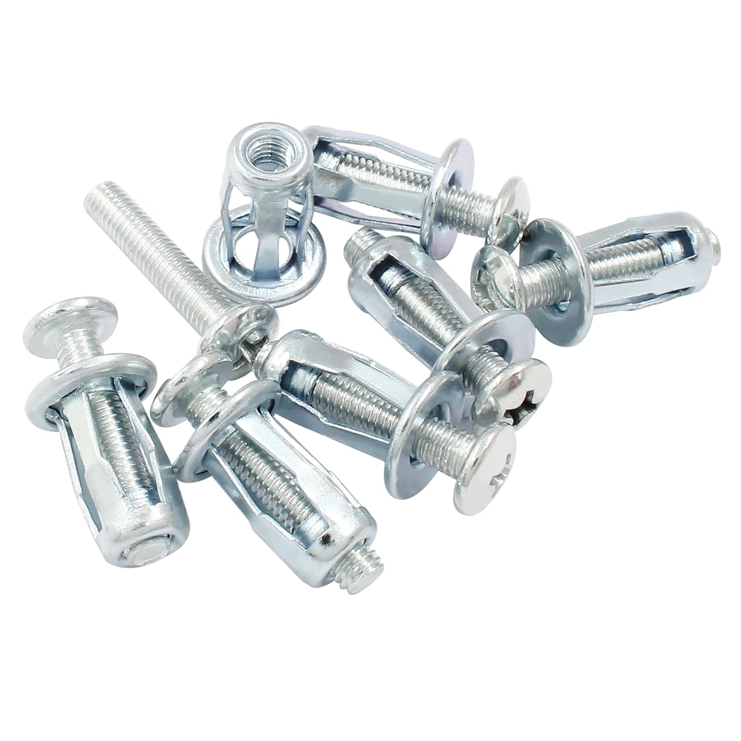 16 pcs Jack Nuts, Plain Carbon Steel Petal Expansion Insert Nuts for Thin Metal Hollow Wall Iron (M5 x 25) - Image 3