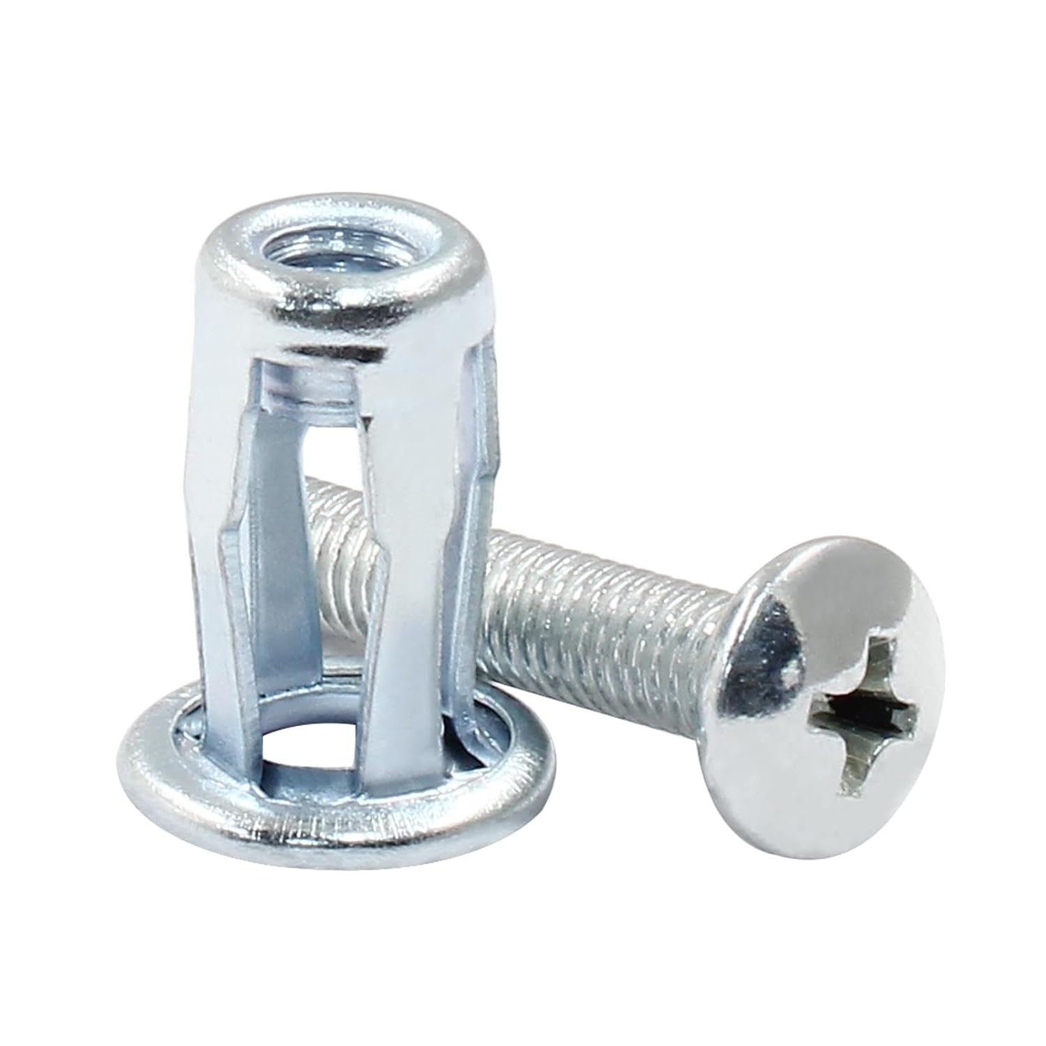 16 pcs Jack Nuts, Plain Carbon Steel Petal Expansion Insert Nuts for Thin Metal Hollow Wall Iron (M5 x 25) - Image 4