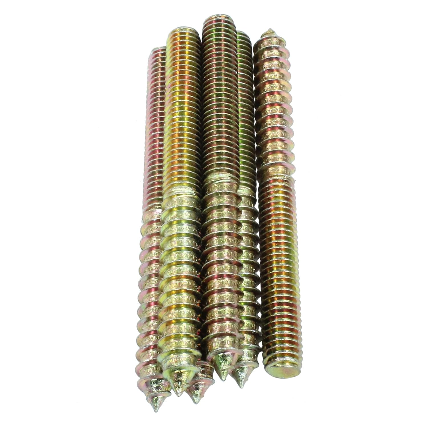 8 Pack 3/8-16 x 4 Inch Hanger Bolts Double Headed Self-Tapping Screw Threaded Rods Bolt for Furniture Wood Joint - Image 5
