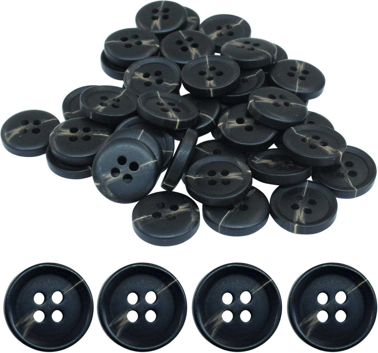 40 PCS 4-Holes Resin Buttons 5/8