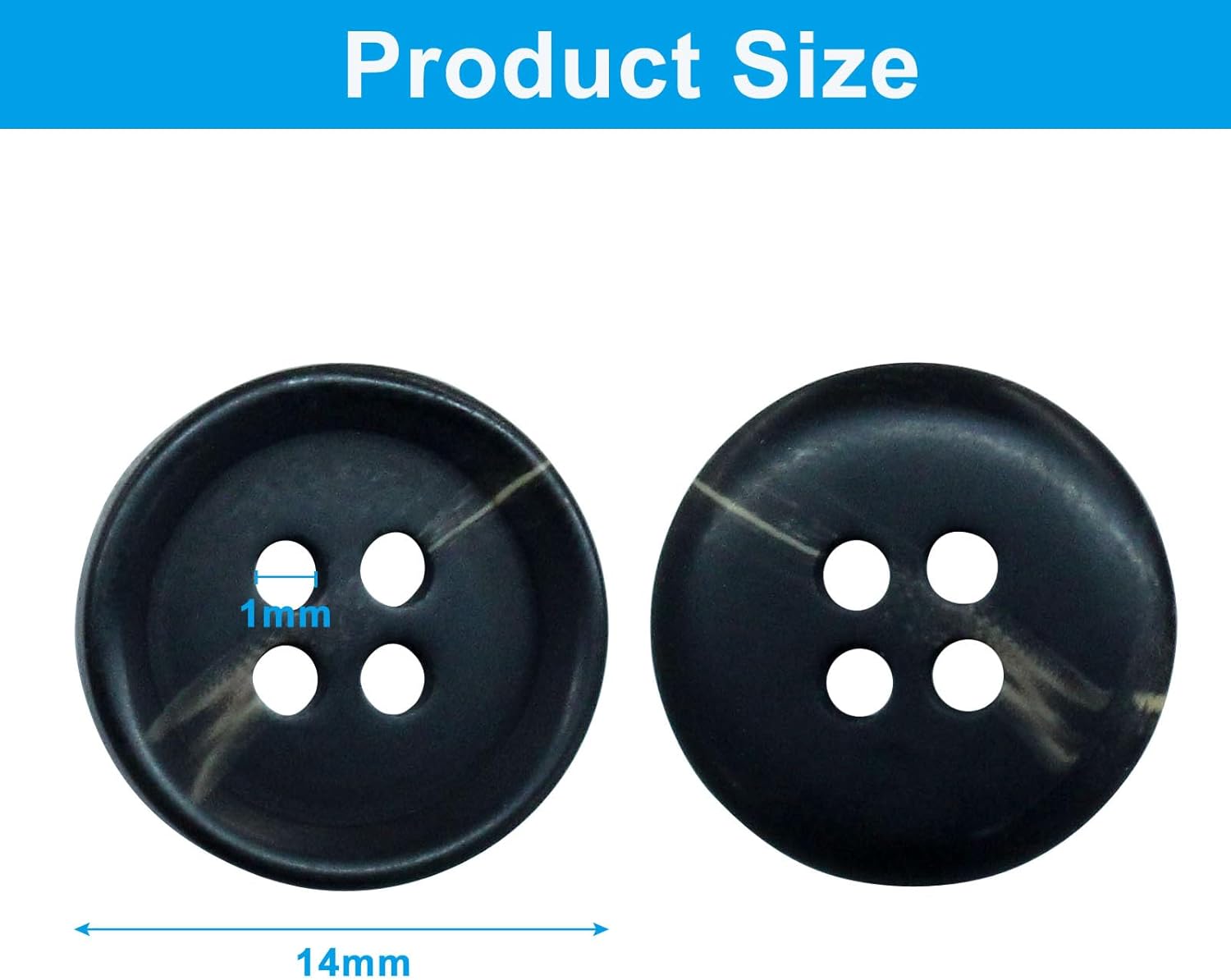 40 PCS 4-Holes Resin Buttons 5/8