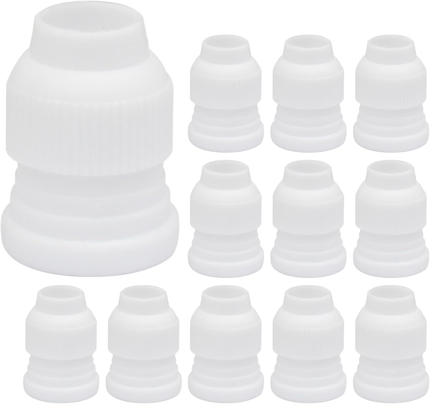 12 Pcs Piping Bag Couplers Plastic Standard Couplers Cake Decorating Coupler Small Pipe Tip Coupler for Frosting Icing Nozzles Cake Baking Tools Accessories - Image 1