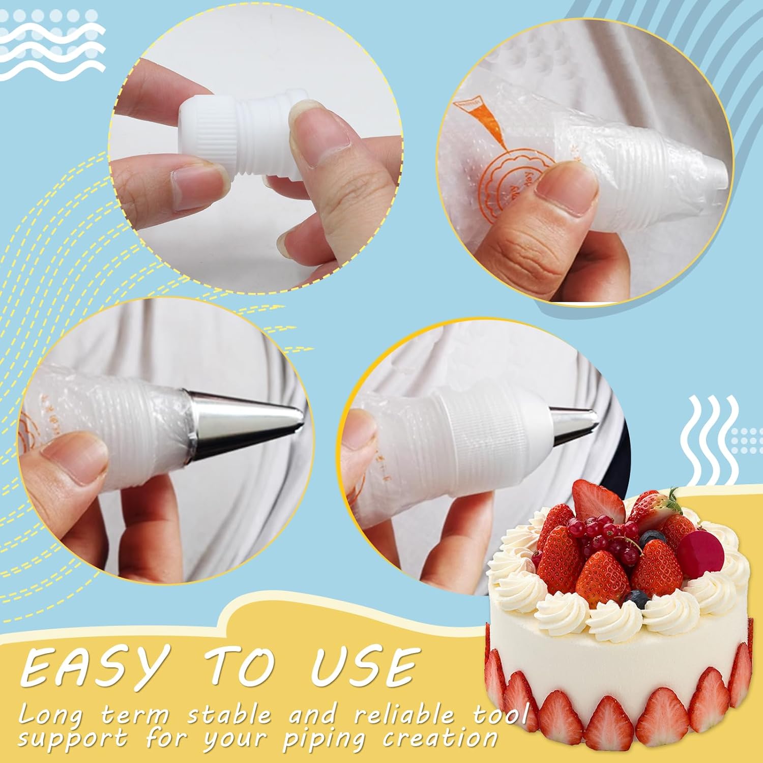 12 Pcs Piping Bag Couplers Plastic Standard Couplers Cake Decorating Coupler Small Pipe Tip Coupler for Frosting Icing Nozzles Cake Baking Tools Accessories - Image 5