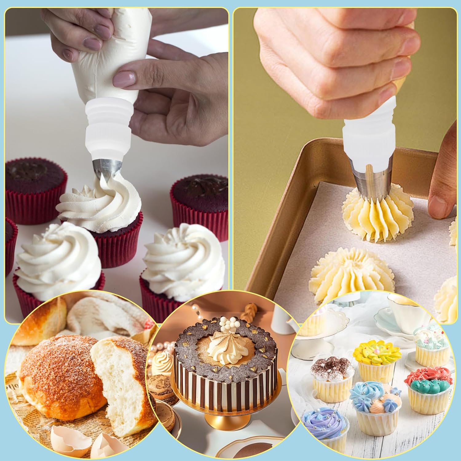 12 Pcs Piping Bag Couplers Plastic Standard Couplers Cake Decorating Coupler Small Pipe Tip Coupler for Frosting Icing Nozzles Cake Baking Tools Accessories - Image 7
