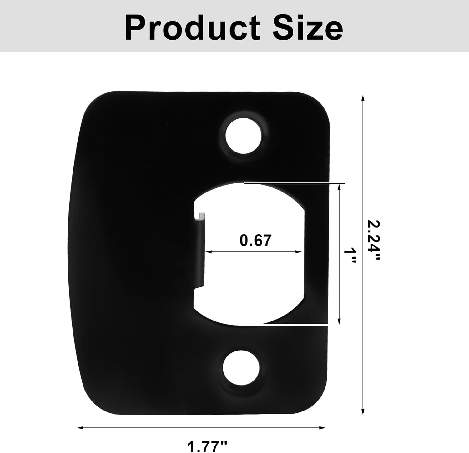 Black Door Strike Plate Stainless Steel Round Corner Door Latch Plate with 4pcs Screws for Door Repair and Reinforcement - Image 3