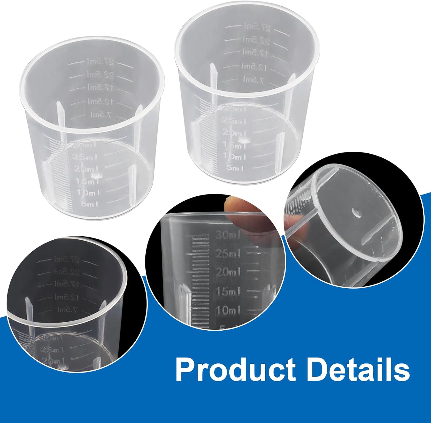 12 Pack 30ml/1.02oz Plastic Measuring Cups, Transparent Kitchen Cups Graduated Medicine Cups, Mini Clear Beakers for Baking Cooking Home Lab - Image 5