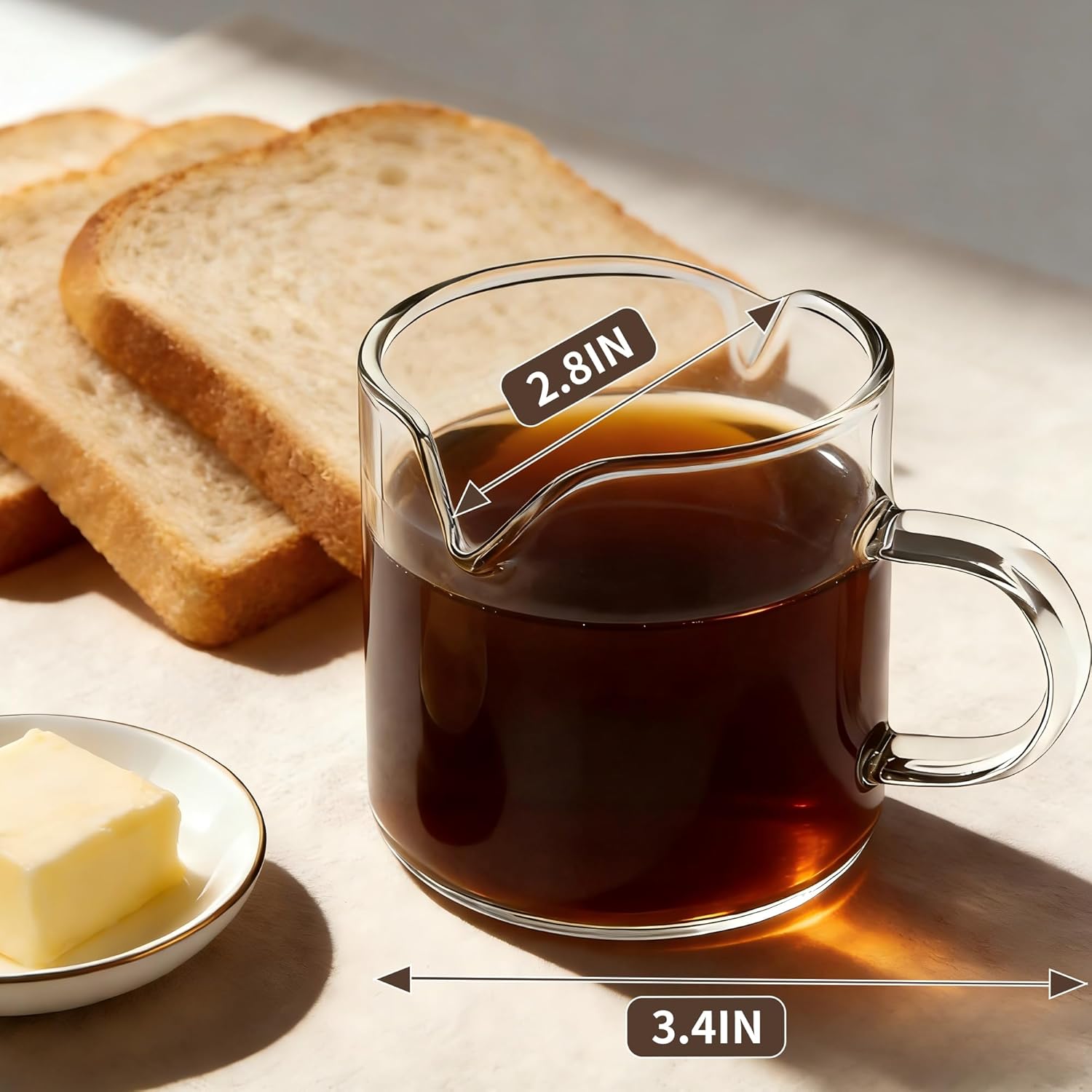 Espresso Cups | 2-Pack,4 oz High-Transparency Glass Doubleshot Coffee Cups, Dishwasher Safe, Dual Pour Design - Image 2