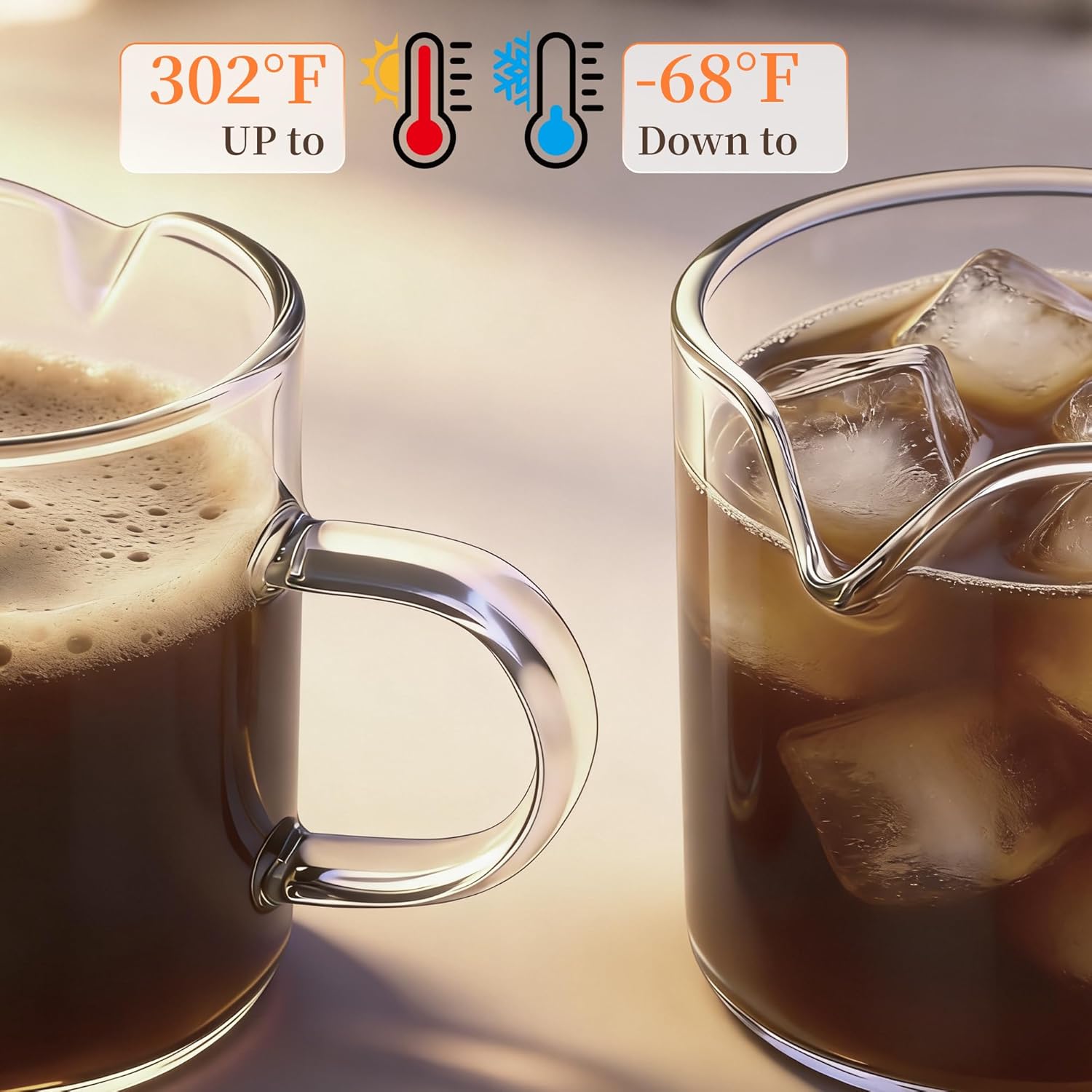 Espresso Cups | 2-Pack,4 oz High-Transparency Glass Doubleshot Coffee Cups, Dishwasher Safe, Dual Pour Design - Image 3