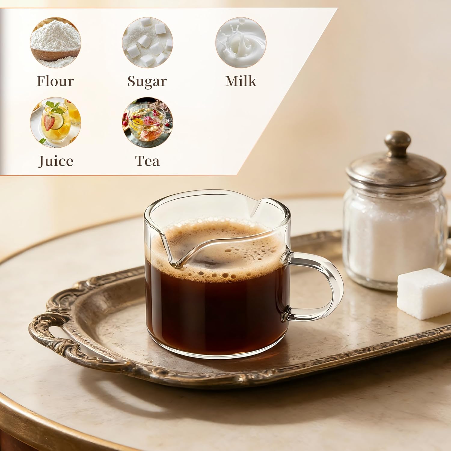 Espresso Cups | 2-Pack,4 oz High-Transparency Glass Doubleshot Coffee Cups, Dishwasher Safe, Dual Pour Design - Image 5