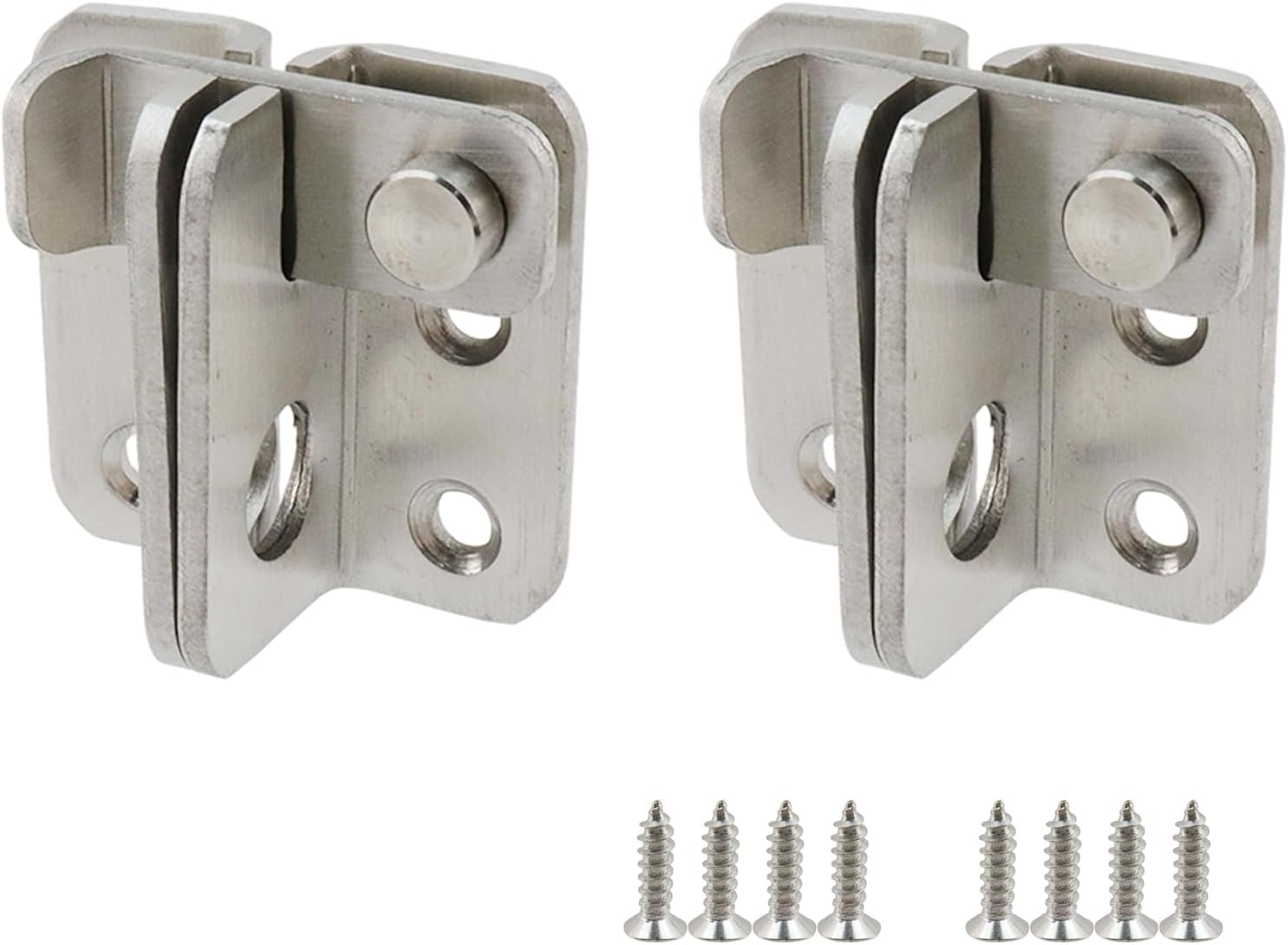 Door Lock Latch Sliding Door Lock Stainless Steel Gate Latches with Padlock Hole Flip Door Latch for Cabinet, Bathroom, Window, Garage Barn Door, Right Open -2pcs - Image 1