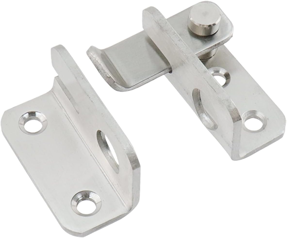 Door Lock Latch Sliding Door Lock Stainless Steel Gate Latches with Padlock Hole Flip Door Latch for Cabinet, Bathroom, Window, Garage Barn Door, Right Open -2pcs - Image 5