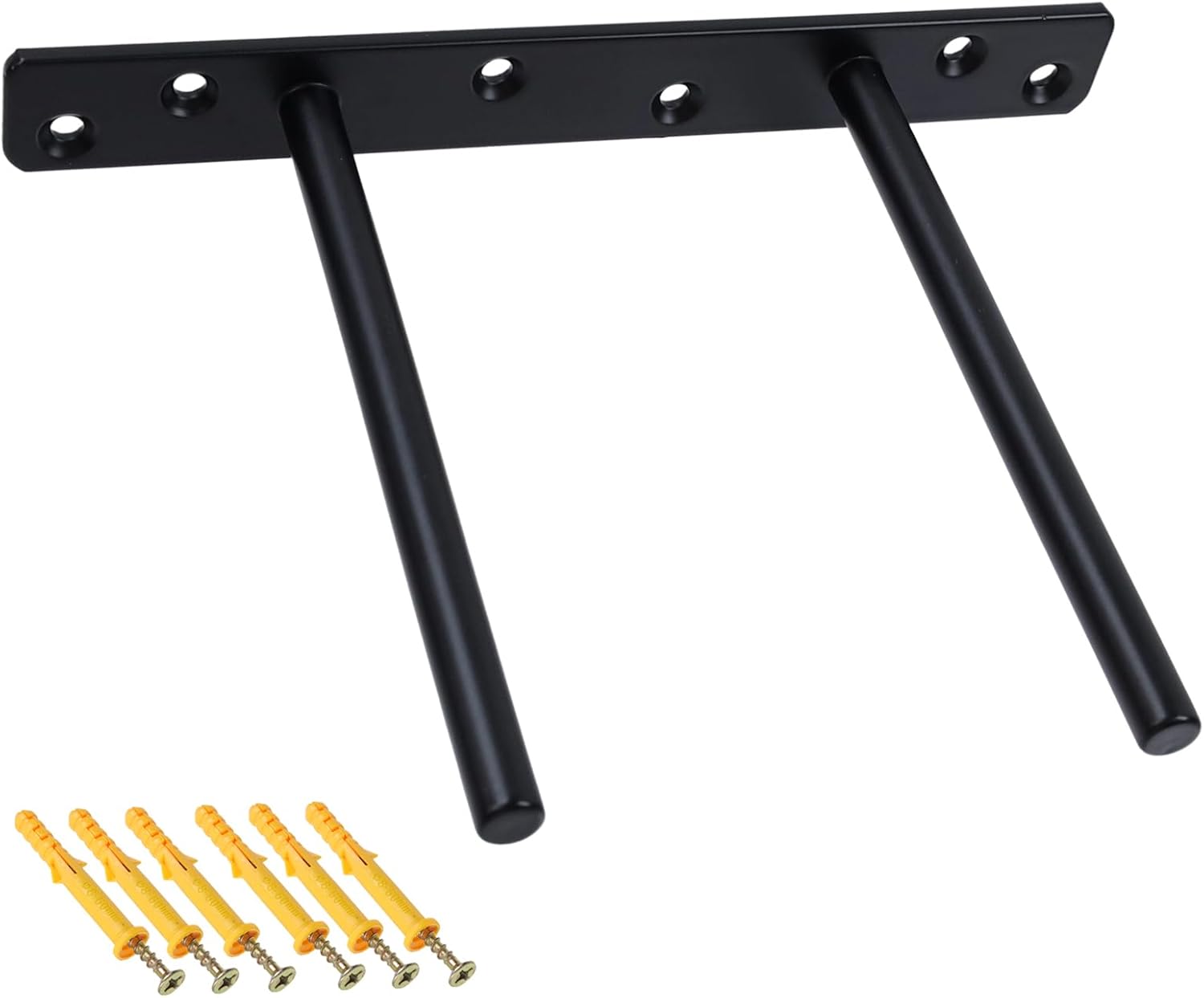 6-inch Floating Shelf Brackets Heavy Duty Hidden Brackets Black Blind Shelf Support for Floating Wood Shelves - Image 1
