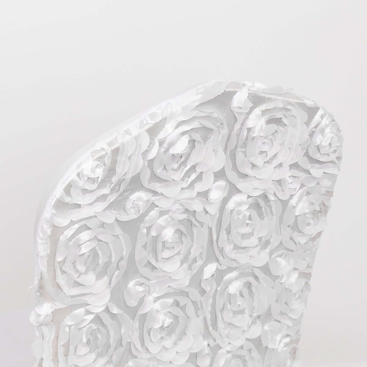 Efavormart Satin Rosette White Stretch Banquet Spandex Chair Cover Dinning Event Slipcover for Wedding Party Banquet Catering - Image 2