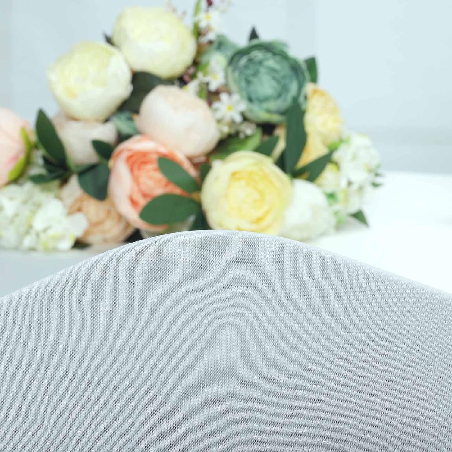 Efavormart Satin Rosette White Stretch Banquet Spandex Chair Cover Dinning Event Slipcover for Wedding Party Banquet Catering - Image 8
