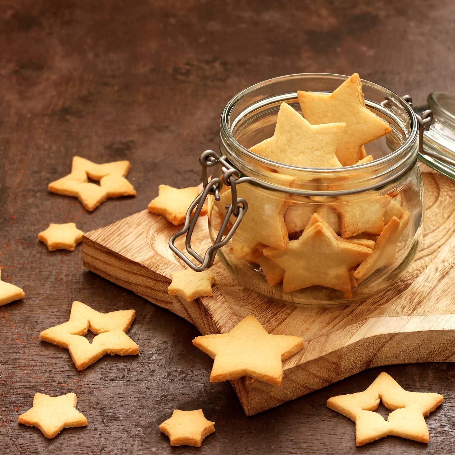 Star Cookie Cutters Set Sandwich Cutters for Kids 9 pieces Shaped Biscuit Fondant Cake Cheese Pastry Molds Christmas Gifts - Image 8