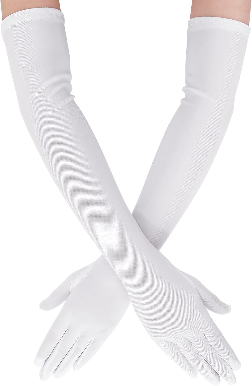 1920s Long Evening Satin Elbow Gloves Opera Gloves Stretch Bridal Wedding Prom Party Costume Accessories for Women - Image 1
