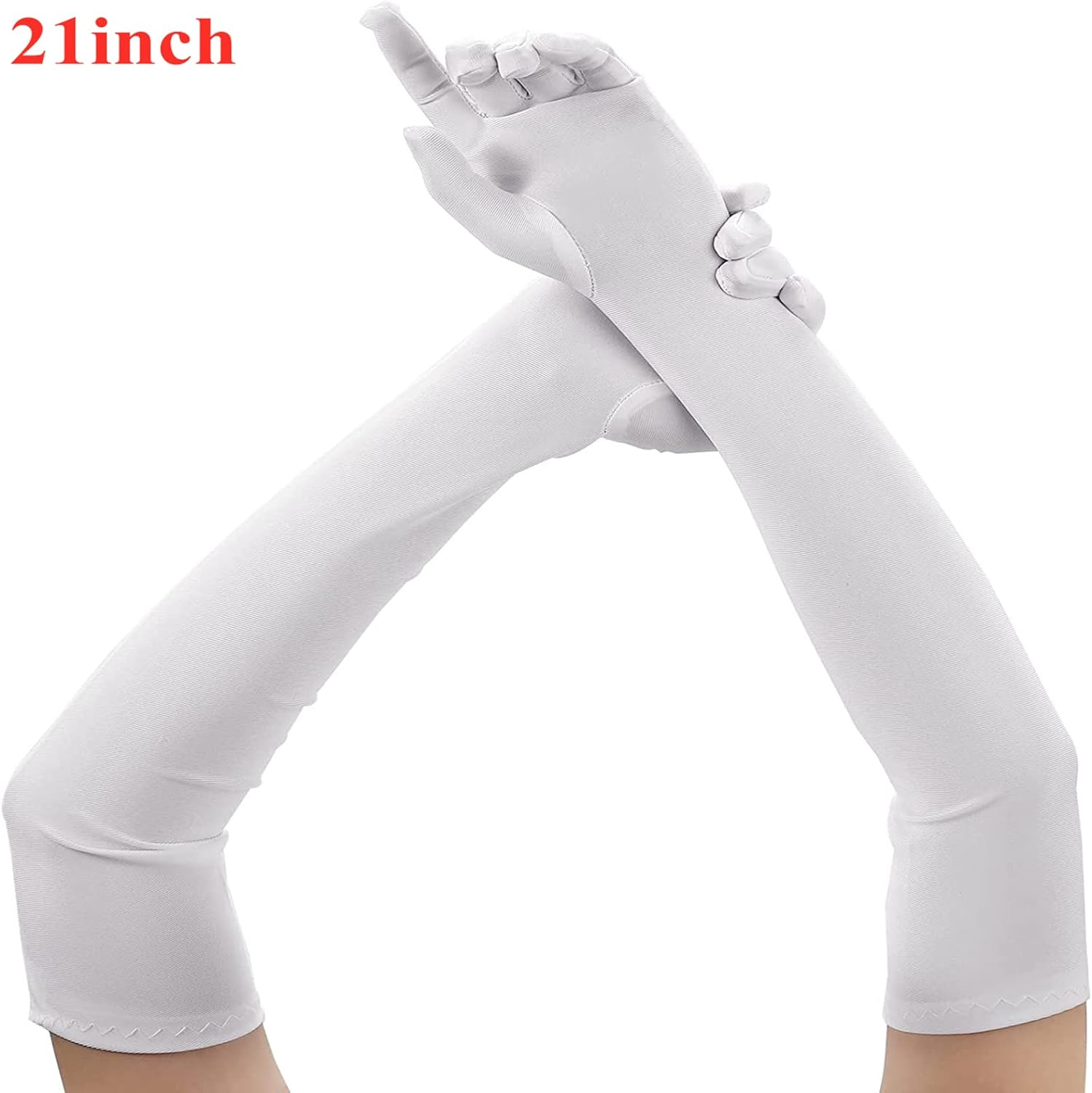 1920s Long Evening Satin Elbow Gloves Opera Gloves Stretch Bridal Wedding Prom Party Costume Accessories for Women - Image 2