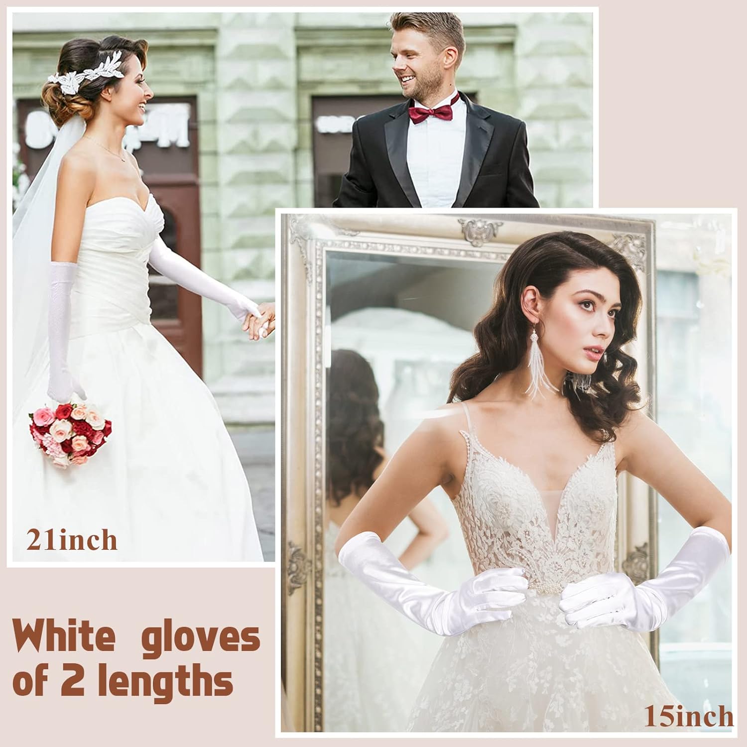 1920s Long Evening Satin Elbow Gloves Opera Gloves Stretch Bridal Wedding Prom Party Costume Accessories for Women - Image 7