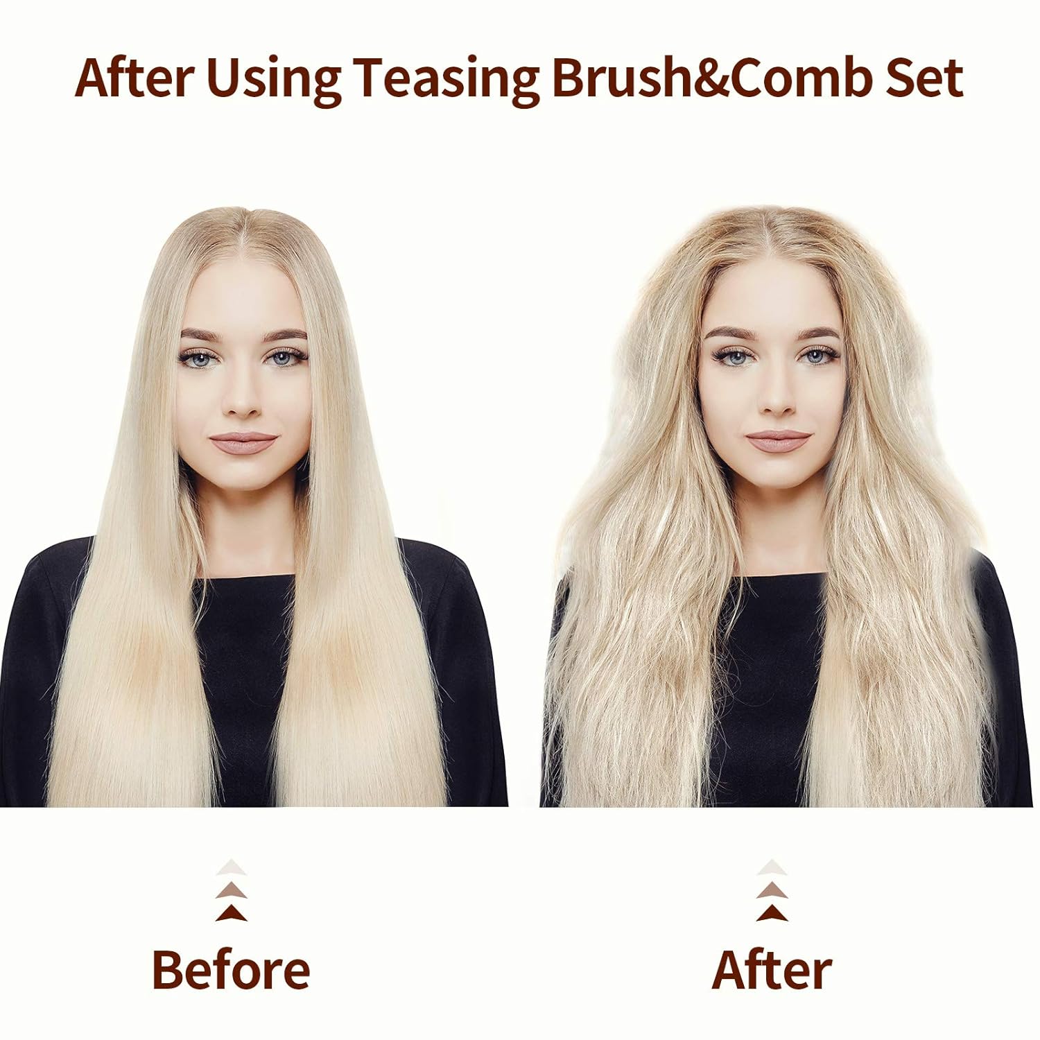3 Pcs Hair Teasing Comb Set Includes 2 Nylon Triple Comb and Boar Bristle Teaser Brushes for Women Stylist Men Backcombing Slicking Curly Thick Wet Hair(Black) - Image 4