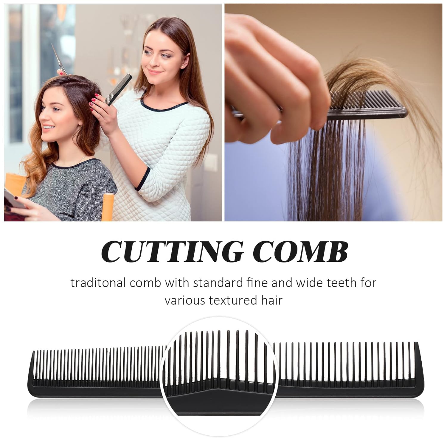 5 Pieces Hair Cutting Comb Set, Carbon Fiber Barber Comb Hair Styling Combs Fine Teeth Anti Static Heat Resistant Hairdressing Tapered Comb for Men Women - Image 5