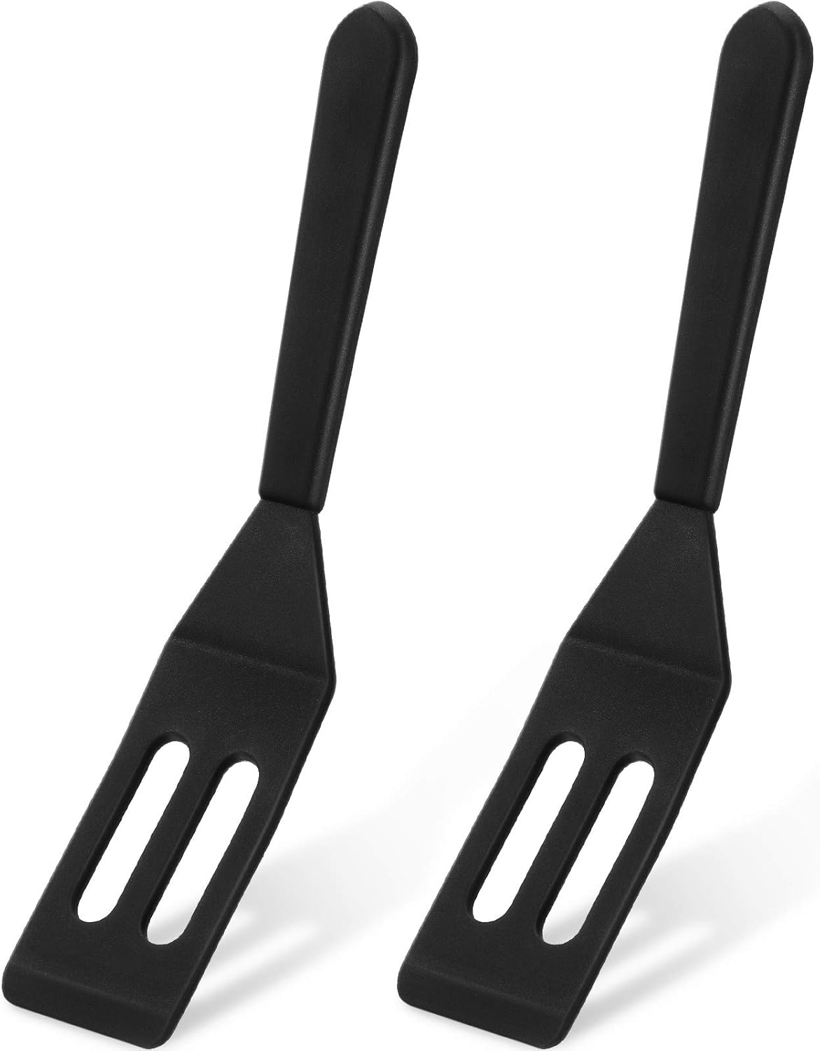 Mini Brownie Serving Spatula Flexible Nonstick Silicone Serve Turner Heat-Resistant Cookie Slotted Spatula for Flip Egg in Small Frying Pan Cookie Batter Lemon Squares(Black,2 Pieces) - Image 1