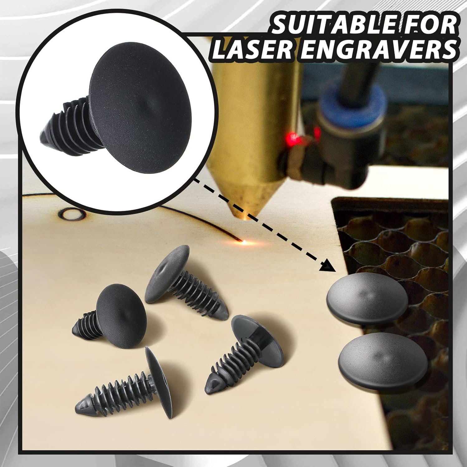 150 Pcs Honeycomb Pins 7.5-8 mm Honeycomb Laser Bed Hold Down Pins Honeycomb Fixing Needle Laser Cutter and Engraver Accessories Honeycomb Grid Replaces Honeycomb Laser Bed Accessories - Image 4