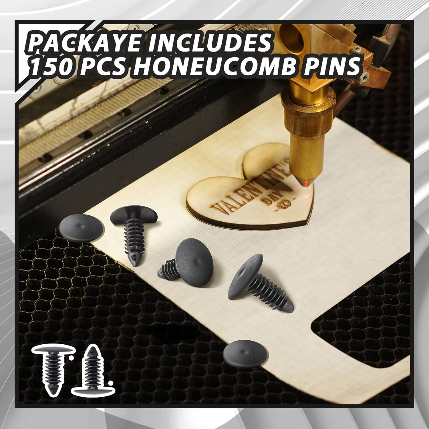 150 Pcs Honeycomb Pins 7.5-8 mm Honeycomb Laser Bed Hold Down Pins Honeycomb Fixing Needle Laser Cutter and Engraver Accessories Honeycomb Grid Replaces Honeycomb Laser Bed Accessories - Image 5