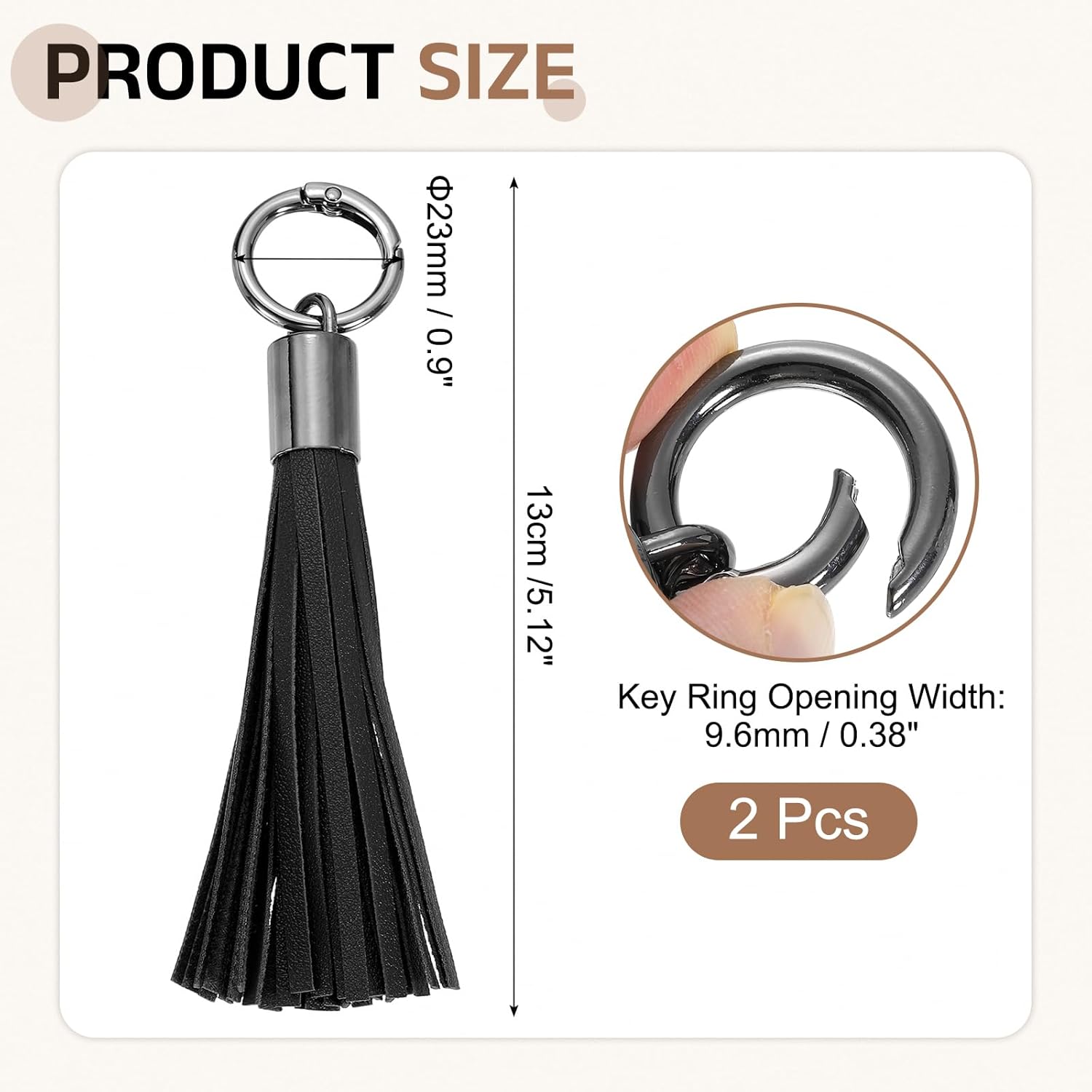 Leather Keychain Tassels, Women Tassel Bag Charm for Handbag Purse DIY Craft Making - Image 2