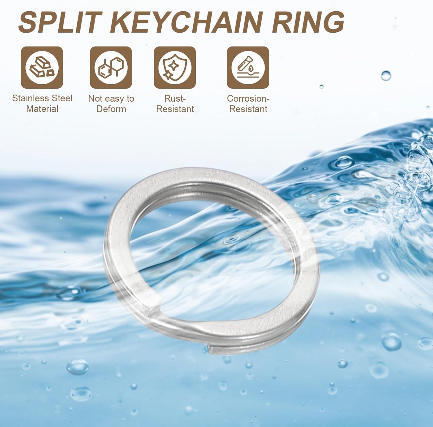 20pcs Split Keychain Rings, 15mm Round Flat Keyrings Stainless Steel Open Key Chain Ring Dog Tag Rings for DIY Keychain Craft Lanyard, 1.5mm Thick, Silver - Image 4