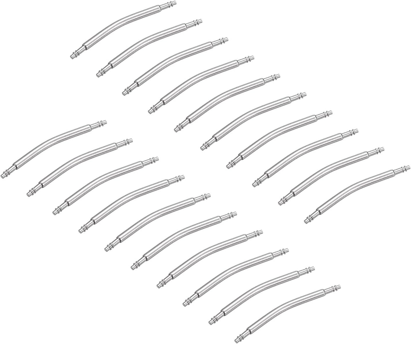 20mm Curved Spring Bar Pins 1.5mm Dia Stainless Steel Double Flanged End Watch Band Link Pin 20pcs - Image 1