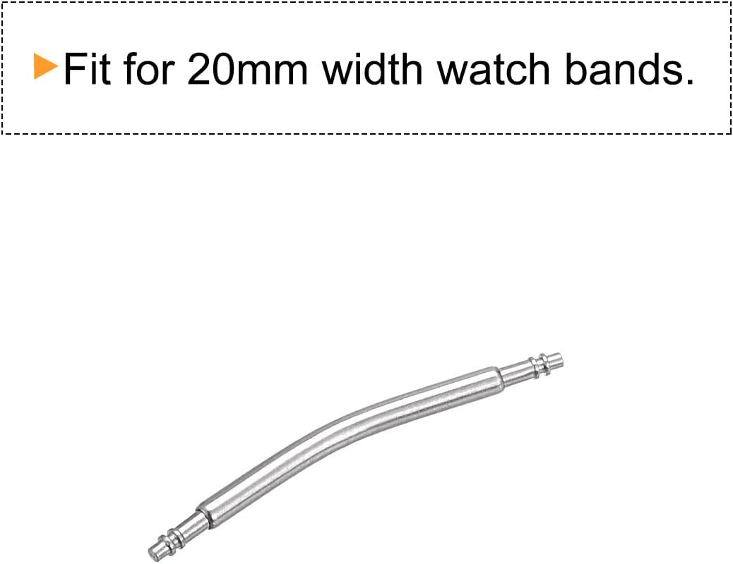 20mm Curved Spring Bar Pins 1.5mm Dia Stainless Steel Double Flanged End Watch Band Link Pin 20pcs - Image 3