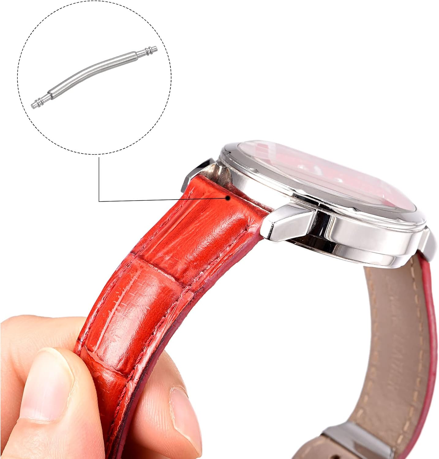 20mm Curved Spring Bar Pins 1.5mm Dia Stainless Steel Double Flanged End Watch Band Link Pin 20pcs - Image 4