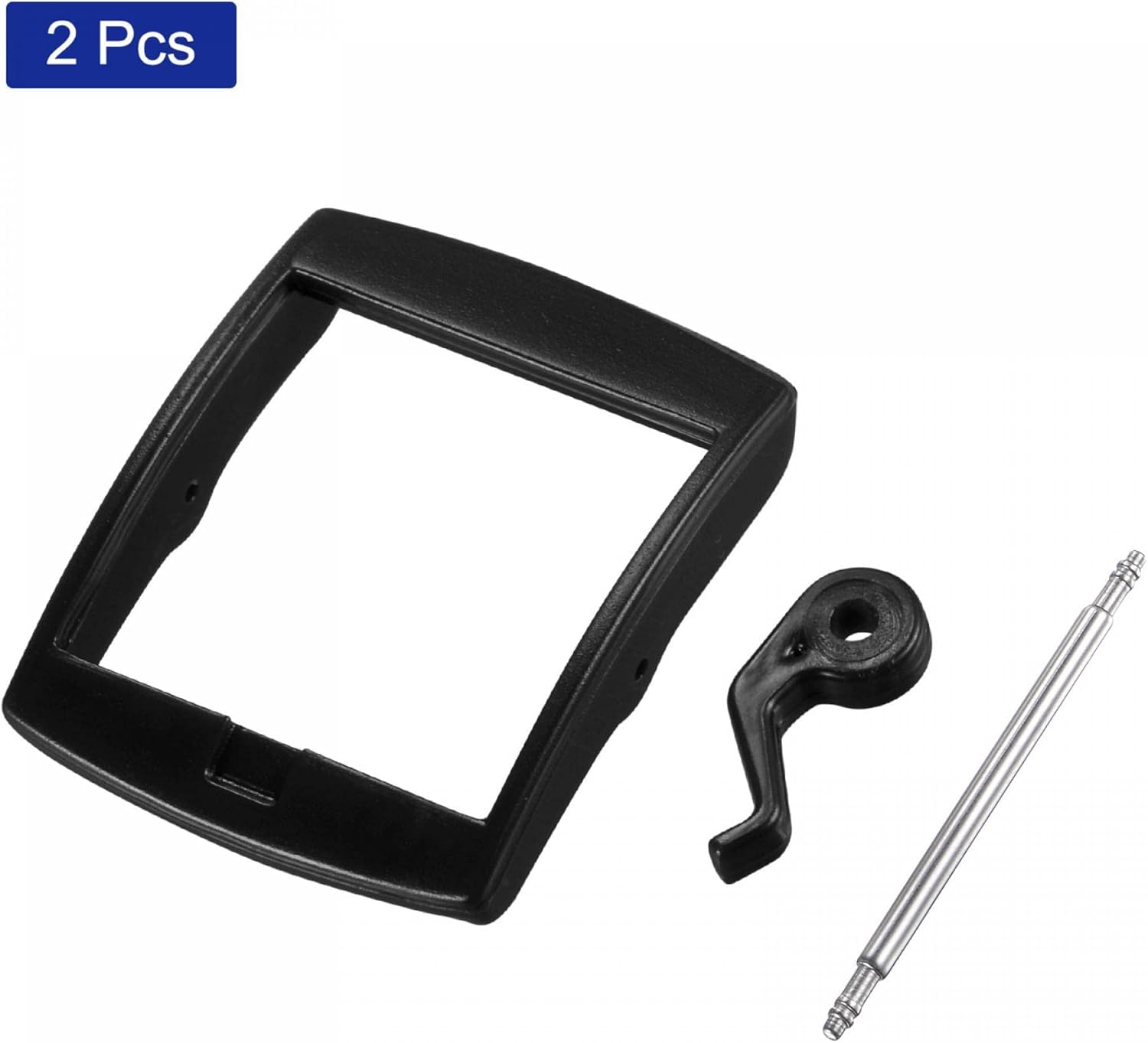 Watch Strap Clasp Replacement Plastic Buckle for 20mm Width Watch Bands Black 2 Pcs - Image 3